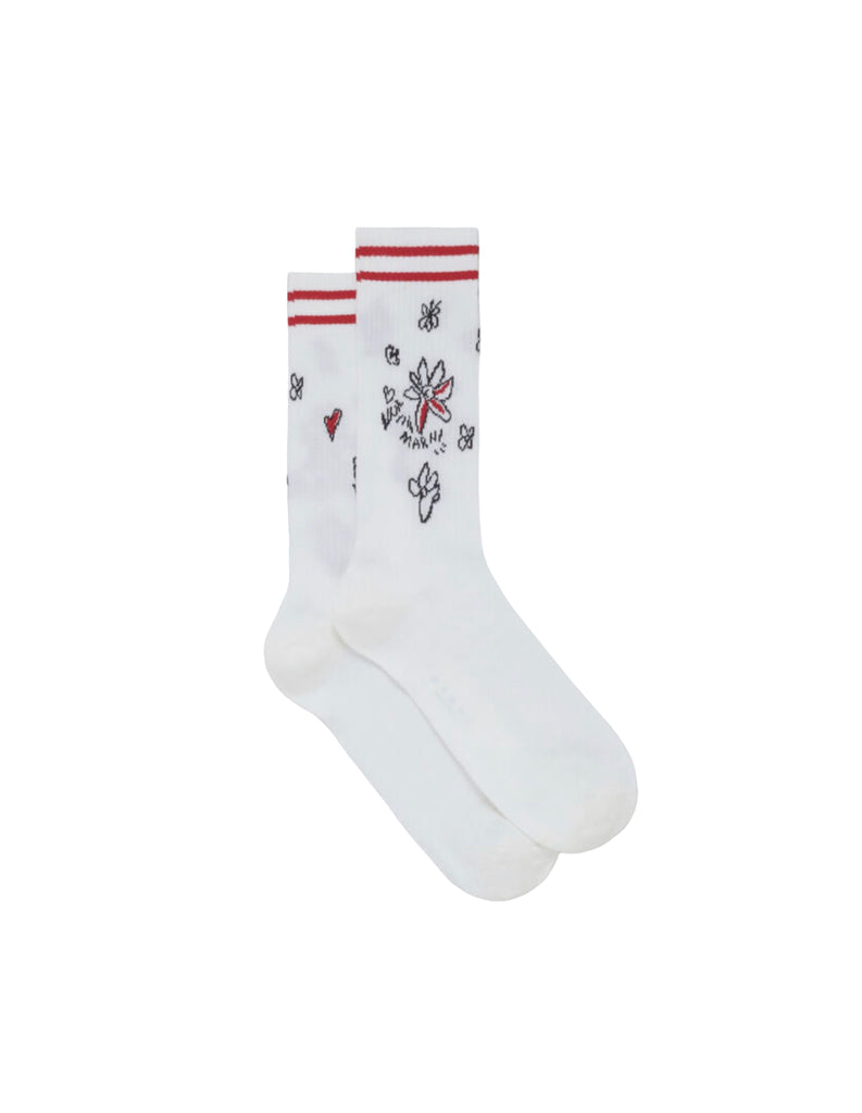 Day Dreaming Floral Socks in White