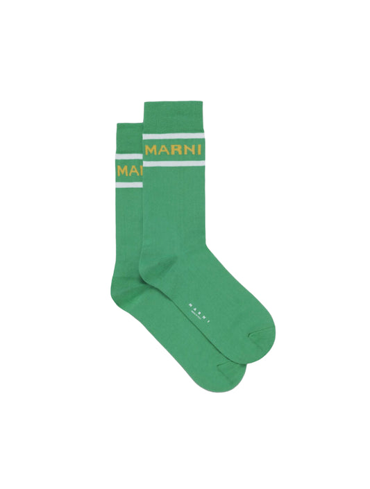 Marni Logo Socks in Green