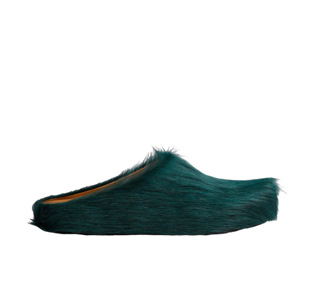 Fussbett Sabot Shaggy Clog in Sea Green