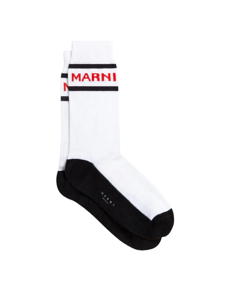 Marni Logo Socks in White