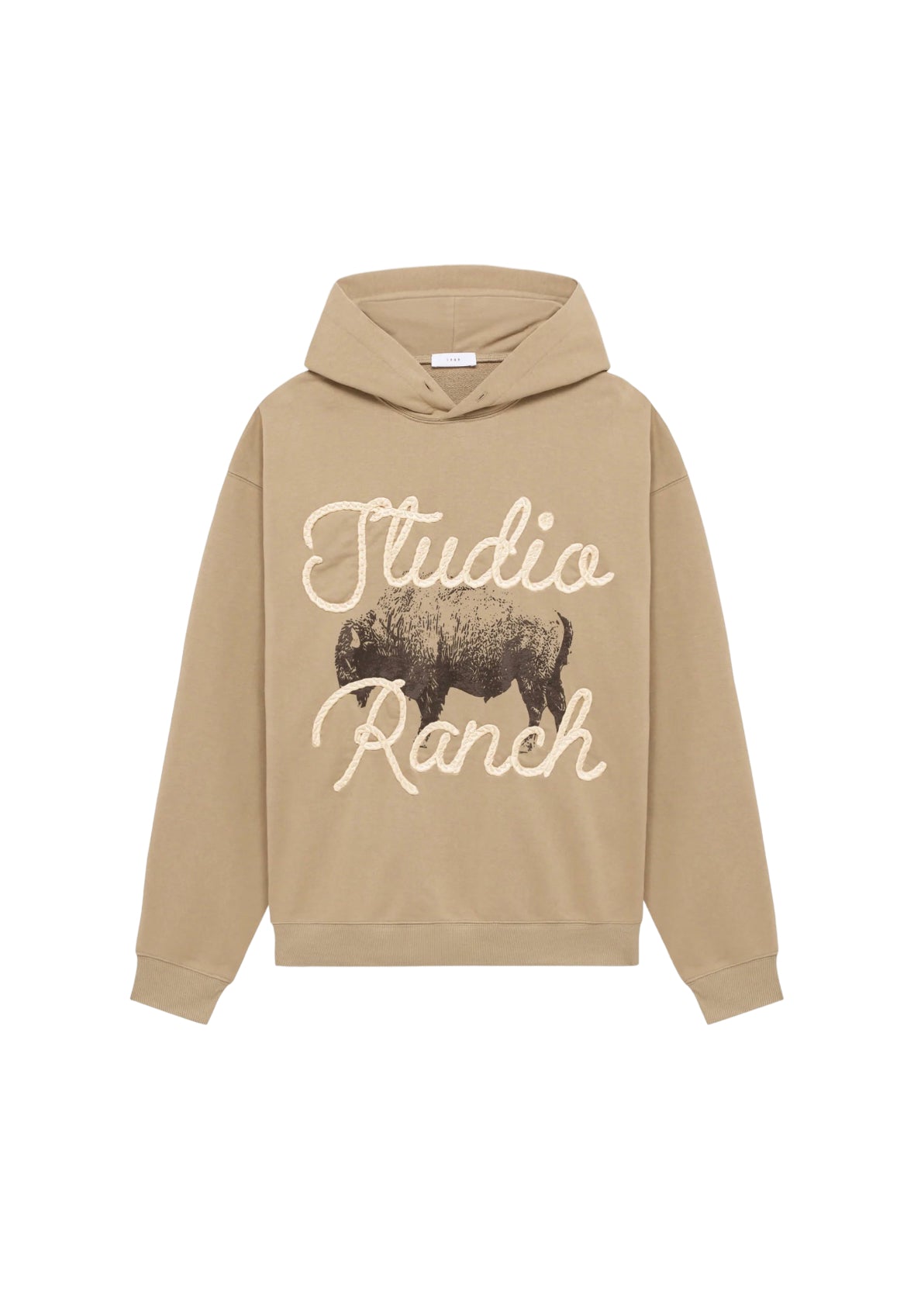 Studio Ranch Embroidered Hoodie in Dusty Khaki