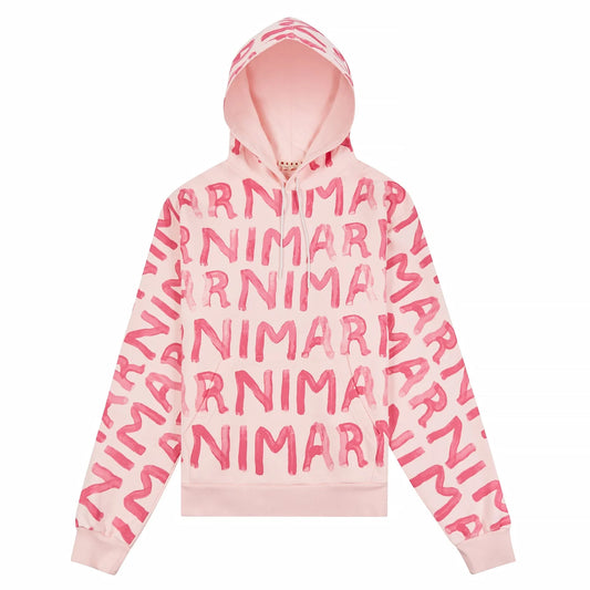 Painted Logo Hoodie in Pink