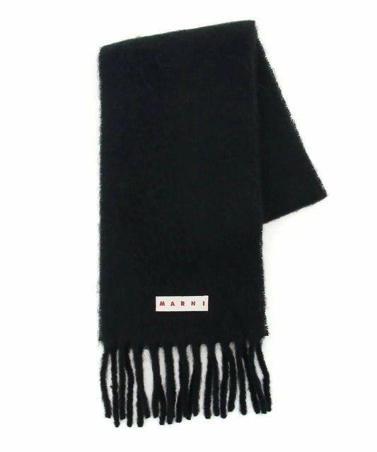Brushed Alpaca Scarf in Black