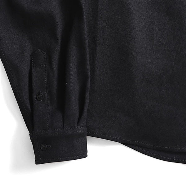Soft Cotton Denim Shirt in Black
