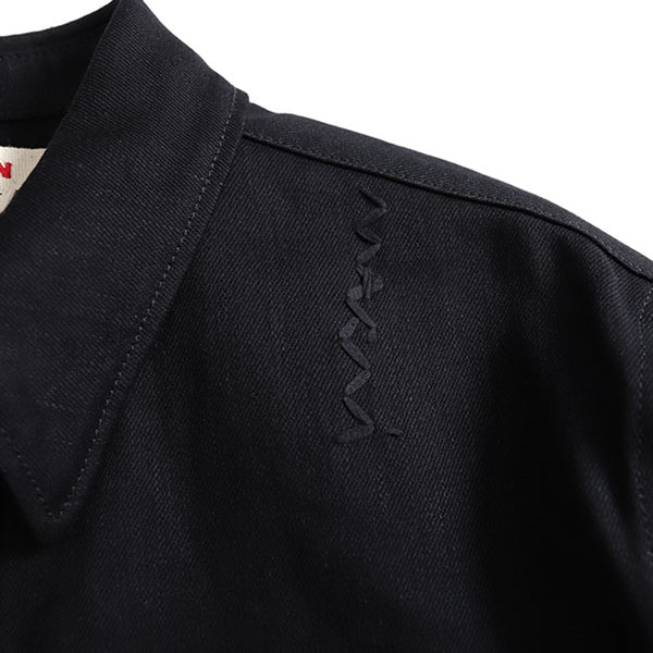 Soft Cotton Denim Shirt in Black