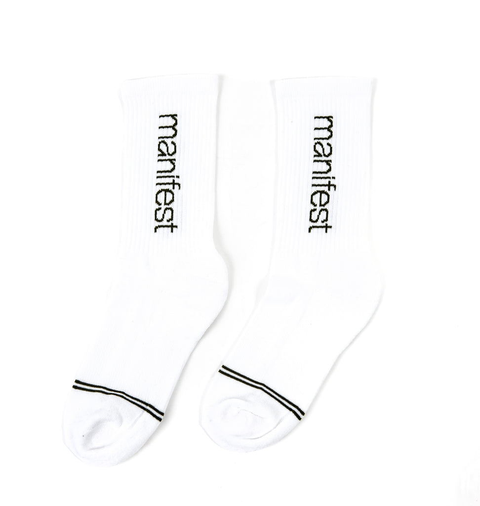 Logo Crew Sock in White