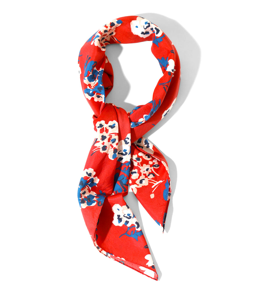 Scarf in Red Floral Print