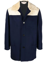 Load image into Gallery viewer, Wool Felt Trench Coat in Navy