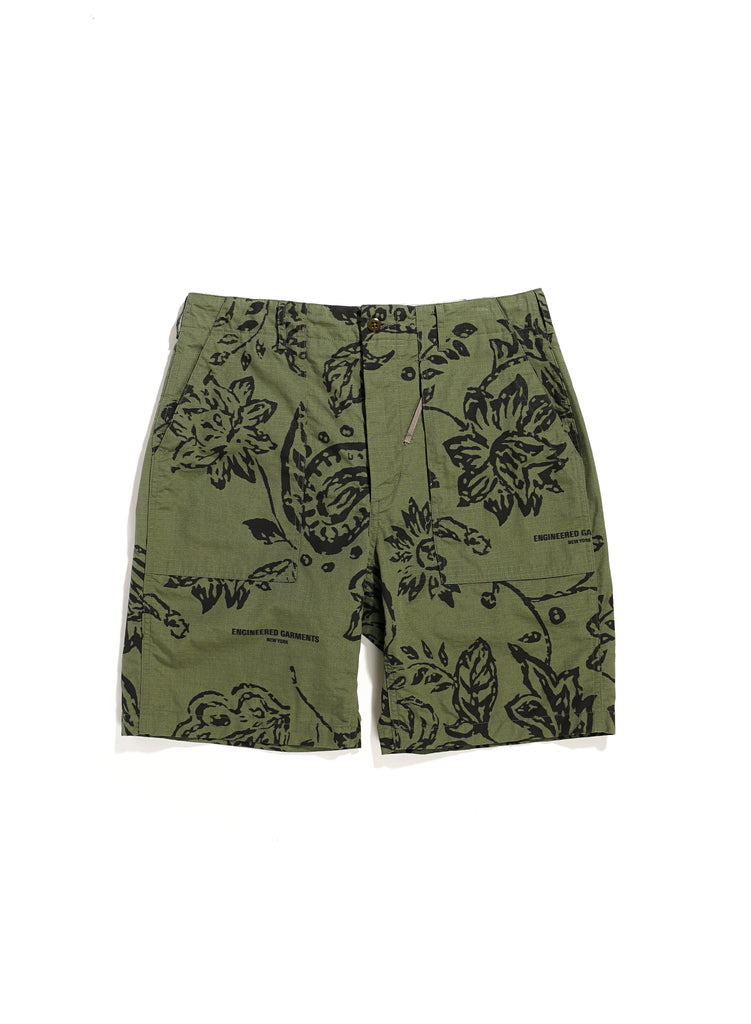 Fatigue Shorts in Olive Floral Print