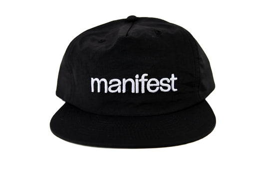 Logo Nylon Snapback Hat in Black