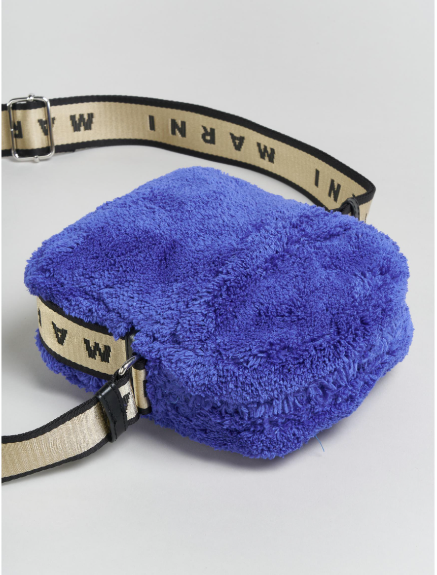 Shearling Shoulder Bag in Blue