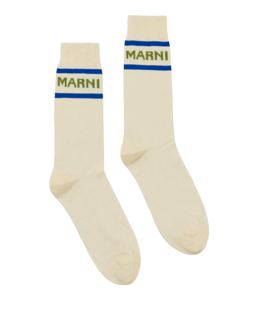 Techno Logo Socks in Light Yellow