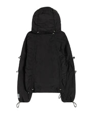 Load image into Gallery viewer, Cinched Nylon Hooded Jacket in Black