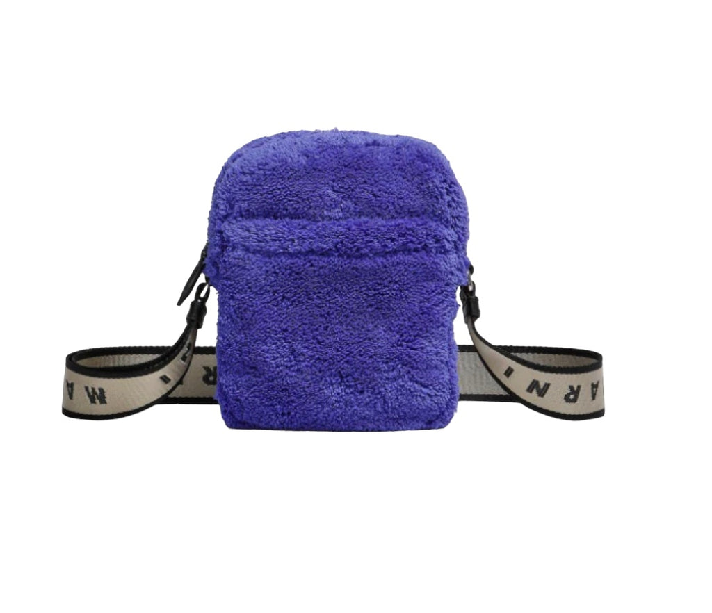 Shearling Shoulder Bag in Blue