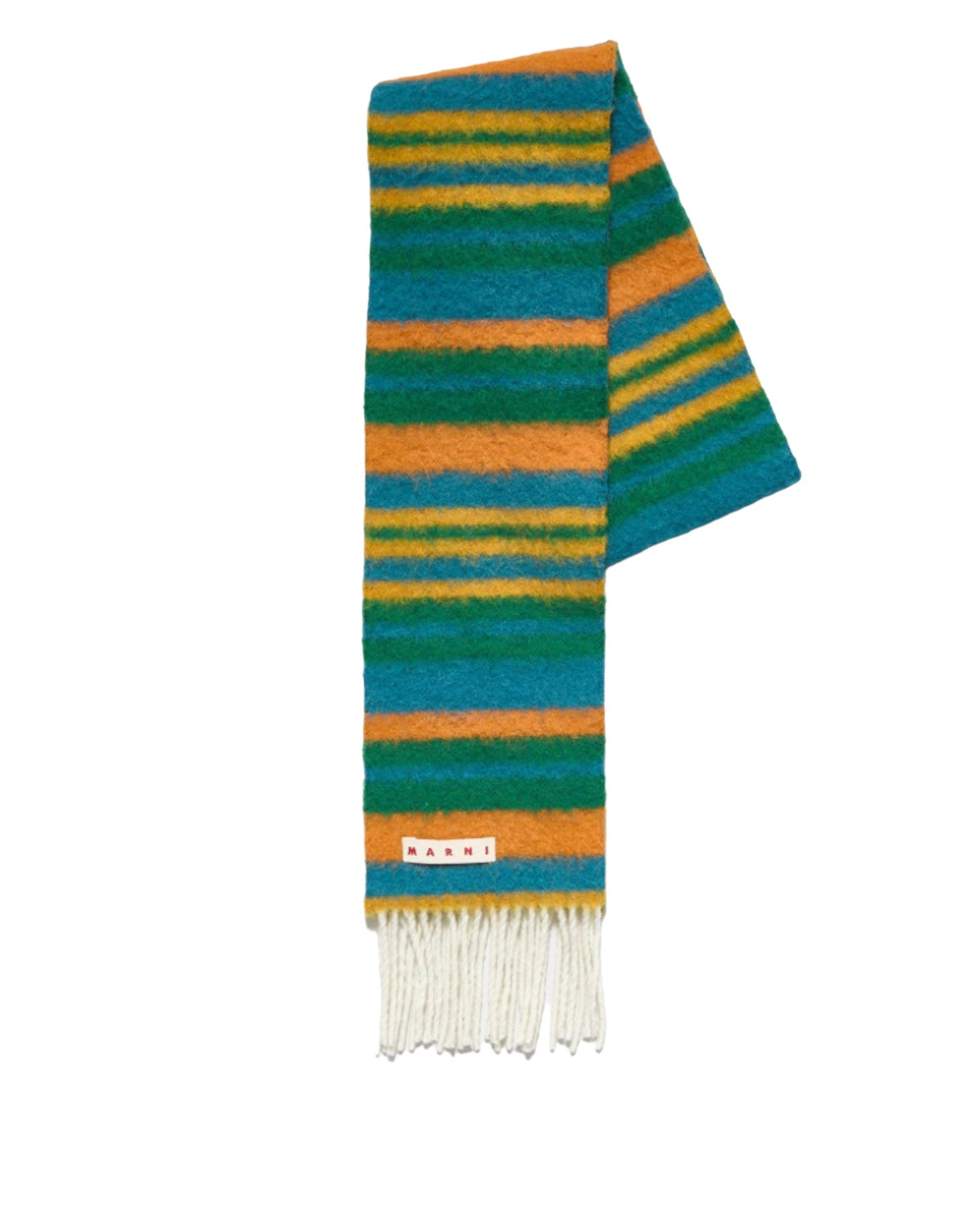 Orange and green wool scarf