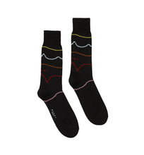 Load image into Gallery viewer, Wavy Jacquard Socks in Black