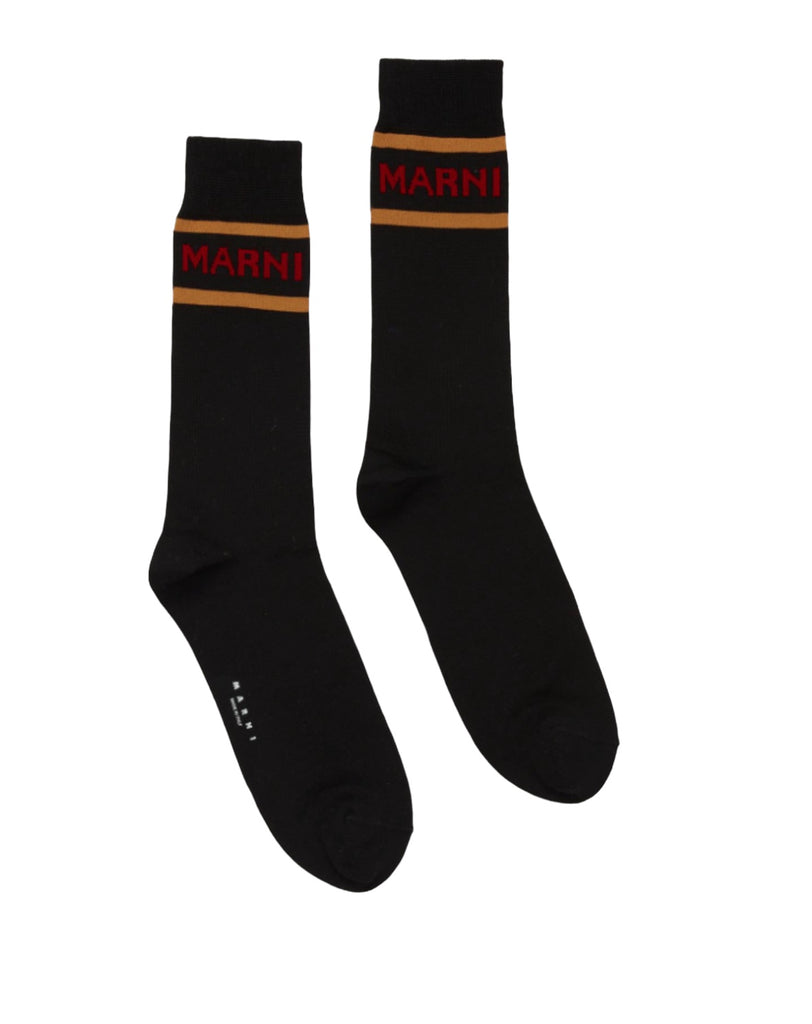 Techno Logo Socks in Black
